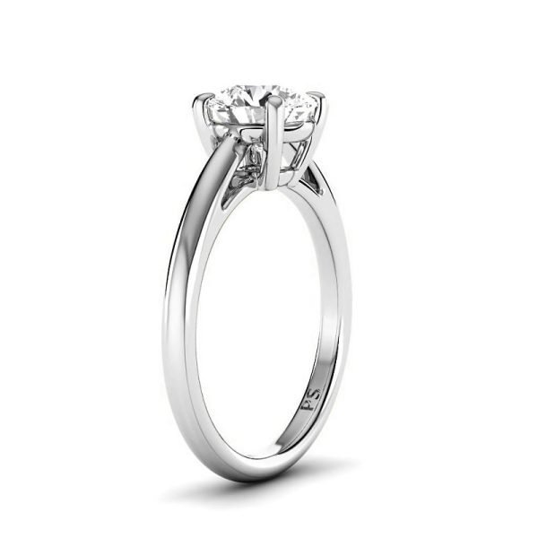 Exceptional 0.35 CT Round Cut Diamonds - Solitaire Ring in 14KT White Gold Hot on Sale