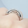 Chic 0.60 CT Round Cut Diamond Wedding Band in 14KT White Gold Online Hot Sale