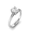 Exceptional 0.35 CT Round Cut Diamonds - Solitaire Ring in 14KT White Gold Hot on Sale