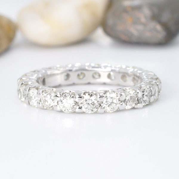 Luxurious 2.00 CT Round Cut Diamonds - Eternity Ring in 18KT White Gold For Sale