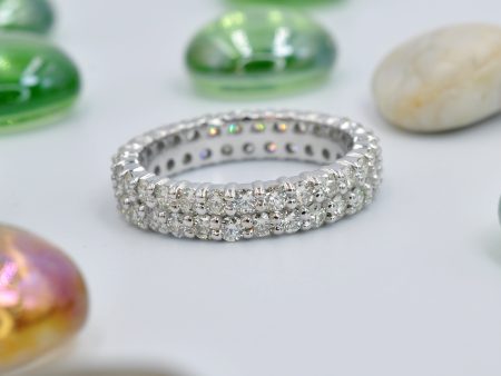 Chic 5.00 CT Round Cut Diamond Eternity Ring in 14KT White Gold For Sale