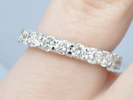 Luxurious 2.00 CT Round Cut Diamonds - Eternity Ring in 18KT White Gold For Sale