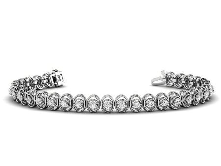 1.00-3.15 CT Round Cut Diamonds - Tennis Bracelet on Sale