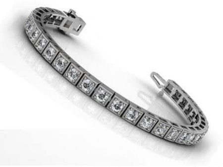 1.50-4.00 CT Round Cut Diamonds - Tennis Bracelet on Sale