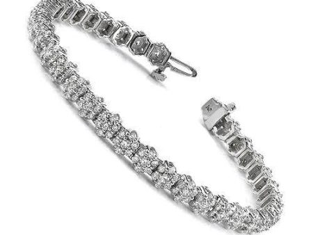 4.50-4.50 CT Round Cut Diamonds - Tennis Bracelet Online now