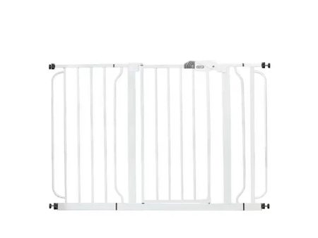 White Extra Wide Metal Gate, 2  L X 49  W X 30  H, 2 in - White For Discount