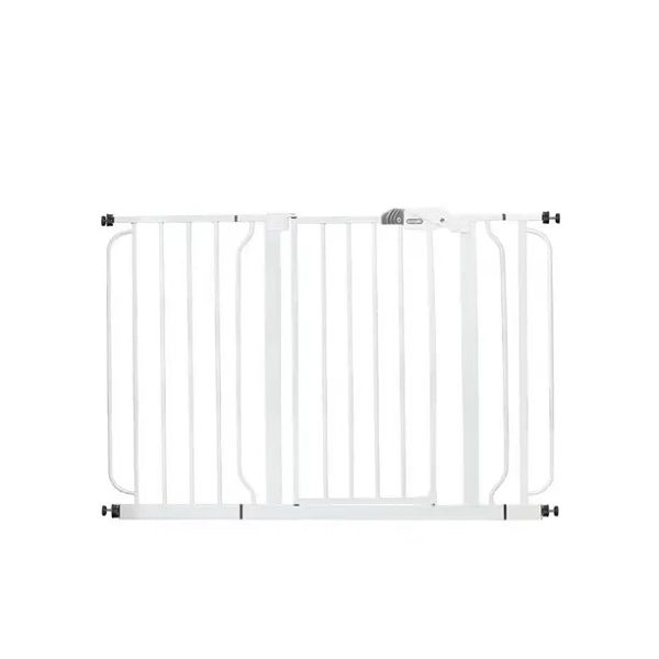 White Extra Wide Metal Gate, 2  L X 49  W X 30  H, 2 in - White For Discount