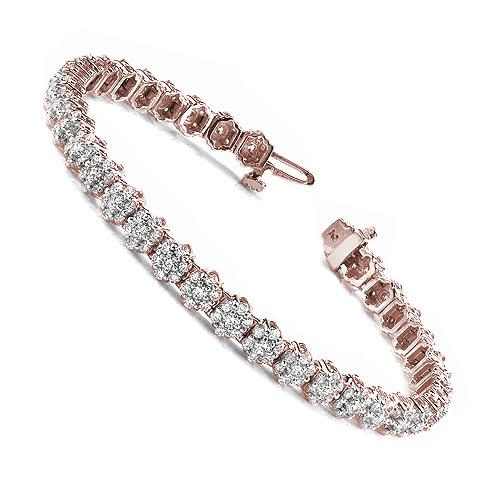 4.50-4.50 CT Round Cut Diamonds - Tennis Bracelet Online now