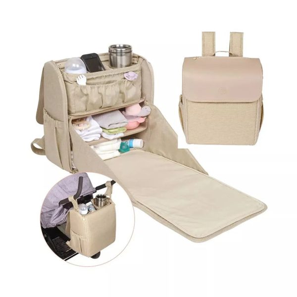 Diaper Bag Changing Station with Removable Stroller Cady - Oat Sale